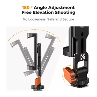   K&F Concept MS-18 fém telefon tartó adapter, elforgatható, dönthető, 2 vakupapucs adapterrel