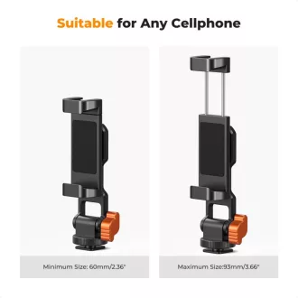   K&F Concept MS-18 fém telefon tartó adapter, elforgatható, dönthető, 2 vakupapucs adapterrel