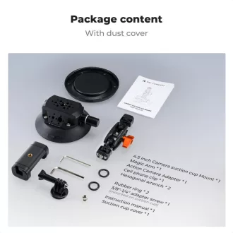   K&F Concept MS45 bővíthető tapadókorong, 11,4cm-es tapadófelület, magic arm, telefon, GoPro adapter