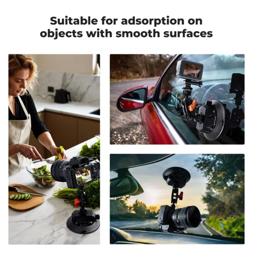 K&F Concept MS45 bővíthető tapadókorong, 11,4cm-es tapadófelület, magic arm, telefon, GoPro adapter