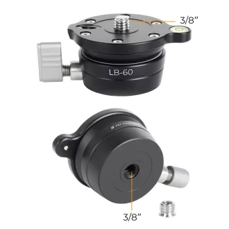   K&F Concept LB-60 panoráma állvány fej, 10kg teherbírás, 3/8"-os csatlakozás, vízszintjelző