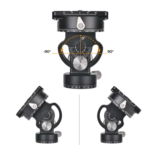 K&F Concept VH-60L dupla panoráma állvány fej, 10kg teherbírás, arca swiss, vízszintjelző