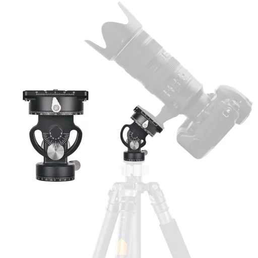 K&F Concept VH-60L dupla panoráma állvány fej, 10kg teherbírás, arca swiss, vízszintjelző