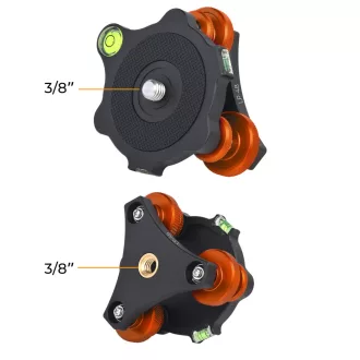   K&F Concept LP-48 állványfej, 3db szintező, 2db vízszintjelző, 15kg teherbírás
