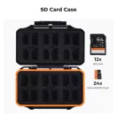 K&F Concept 36 rekeszes memóriakártya tartó doboz, víz, por, esésálló, 24db microSD + 12db SD kártya