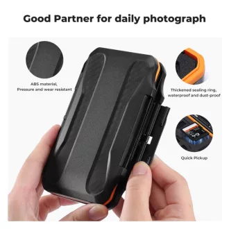   K&F Concept 36 rekeszes memóriakártya tartó doboz, víz, por, esésálló, 24db microSD + 12db SD kártya