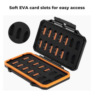   K&F Concept 28 rekeszes memóriakártya tartó doboz, víz, por, esésálló, 28db microSD kártya