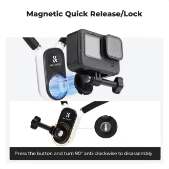   K&F Concept nyakba akasztható akciókamera tartó, GoPro és DJI Pocket 3 adapter