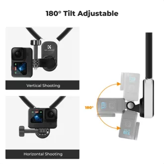   K&F Concept nyakba akasztható akciókamera tartó, GoPro és DJI Pocket 3 adapter