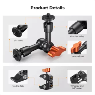   K&F Concept MS-31 magic arm, 15cm + super clamp, satu, 15-55mm