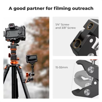   K&F Concept MS-31 magic arm, 15cm + super clamp, satu, 15-55mm