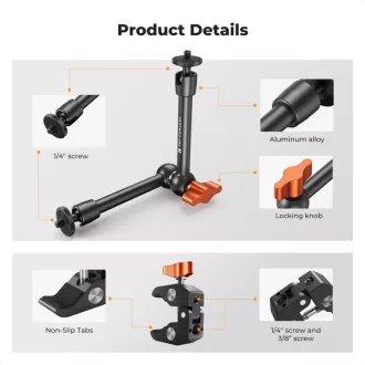   K&F Concept MS-32 magic arm, 25cm + super clamp, satu, 15-55mm