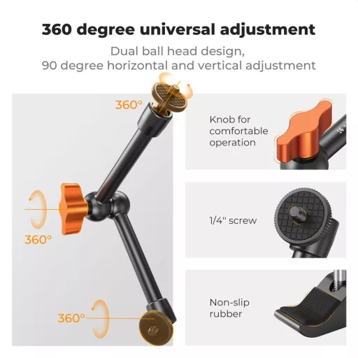 K&F Concept MS-32 magic arm, 25cm + super clamp, satu, 15-55mm