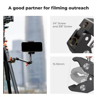   K&F Concept MS-32 magic arm, 25cm + super clamp, satu, 15-55mm
