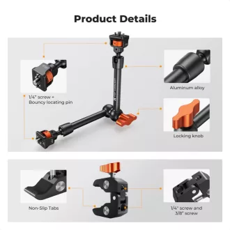   K&F Concept MS-33 magic arm, 28cm + super clamp, satu, 15-55mm