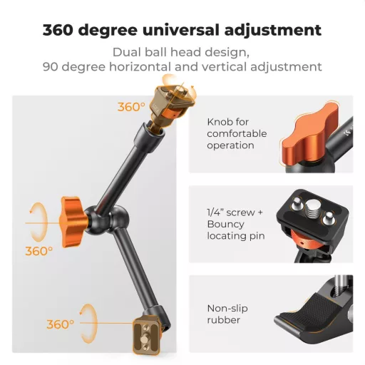 K&F Concept MS-33 magic arm, 28cm + super clamp, satu, 15-55mm