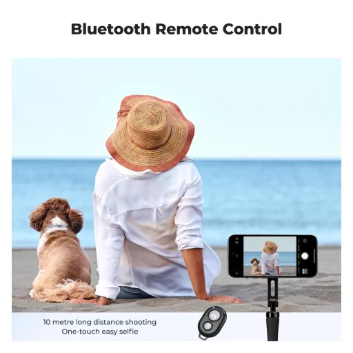 K&F Concept hajlítható selfie bot, Magsafe, GoPro adapter, bluetooth kioldó