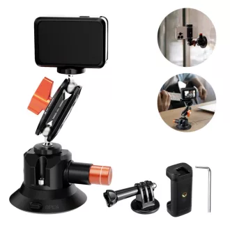   K&F Concept MS44 bővíthető tapadókorong, 7,6cm-es tapadófelület, magic arm, telefon, GoPro adapter
