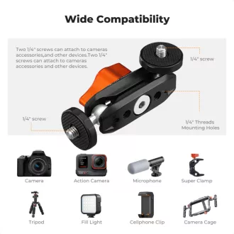   K&F Concept MS14 magic arm, 360°-os forgás, dupla gömbfej, 2kg teherbírás,