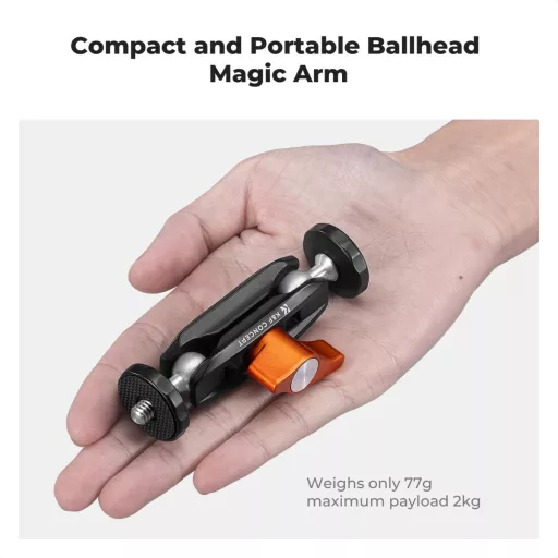K&F Concept MS14 magic arm, 360°-os forgás, dupla gömbfej, 2kg teherbírás,