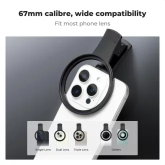   K&F Concept unverzális csipeszes szűrőtartó mobiltelefonokhoz, 67mm