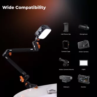   K&F Concept MS-63 magic arm, 56cm + super crab clamp, satu, 20-60mm