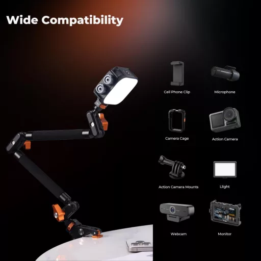 K&F Concept MS-63 magic arm, 56cm + super crab clamp, satu, 20-60mm