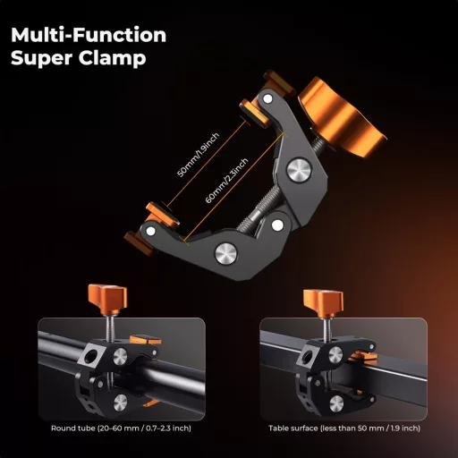 K&F Concept MS-63 magic arm, 56cm + super crab clamp, satu, 20-60mm