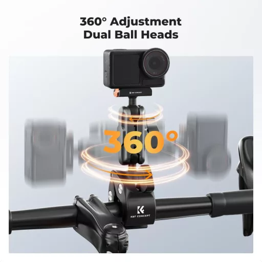K&F Concept MS-101 csőre szerelhető satu 8-40mm átmérőhöz, magic arm, DJI Action3/4/5 Pro/Osmo 360