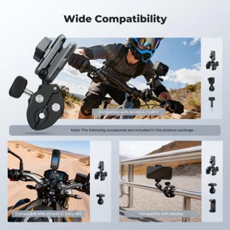   K&F Concept MS-100 csőre szerelhető satu 8-40mm átmérőhöz, magic arm, GoPro adapter, állvány menet