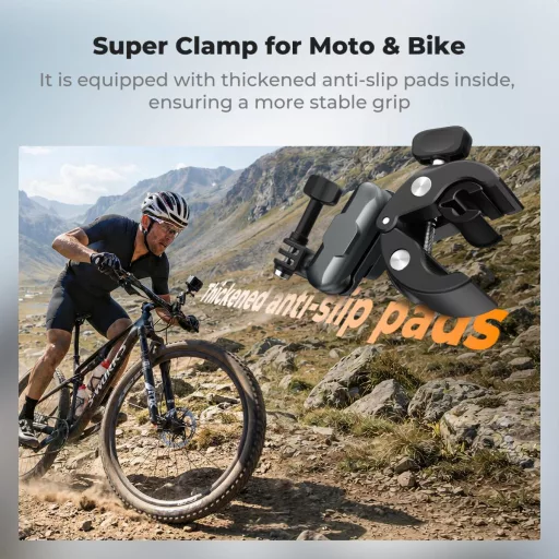 K&F Concept MS-100 csőre szerelhető satu 8-40mm átmérőhöz, magic arm, GoPro adapter, állvány menet