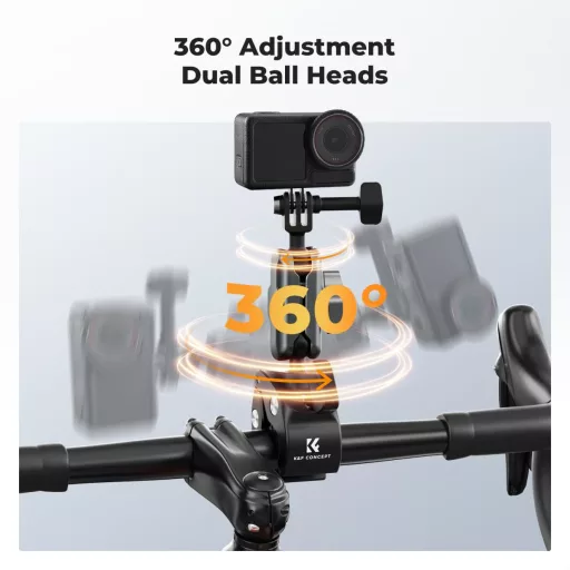 K&F Concept MS-100 csőre szerelhető satu 8-40mm átmérőhöz, magic arm, GoPro adapter, állvány menet