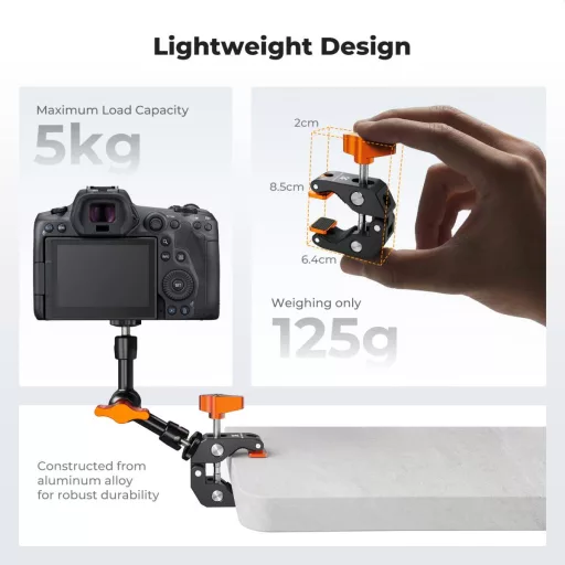 K&F Concept multi funkcionális super crab clamp, satu, 20-60mm átfogás