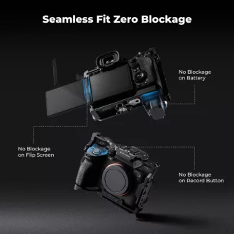   K&F Concept kamera keret, cage, Sony A7M5/A7M4/A7R5 kompatibilis, NATO, ARRI, vakupapucs