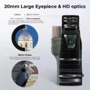 K&F Concept 12x50 HD monokulár távcső, BAK4, IP66 vízálló, állványmenet, zöld