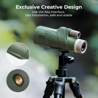   K&F Concept 12x50 HD monokulár távcső, BAK4, IP66 vízálló, állványmenet, zöld