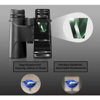   K&F Concept 10x42 HD távcső, BAK4, állvány adapterrel, fekete