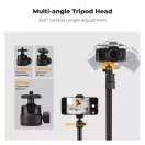 K&F Concept C-Clamp multifunkciós, állítható asztali állvány rendszer, gömbfej, telefontartó adapter