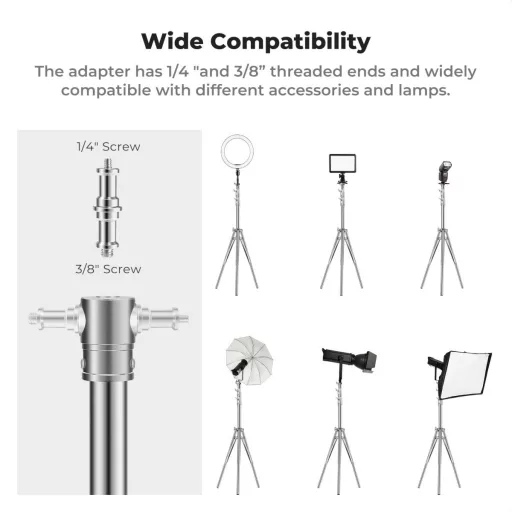 K&F Concept lámpaállvány, 289cm magasság, 11kg teherbírás, rozsdamentes acél