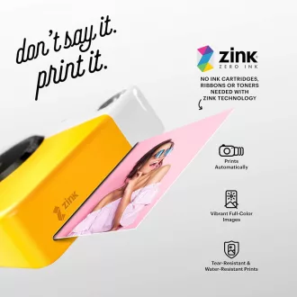  Kodak Printomatic instant fényképezőgép, Zink 2x3" papírméret, sárga