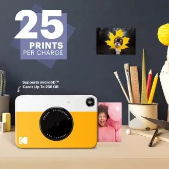   Kodak Printomatic instant fényképezőgép, Zink 2x3" papírméret, sárga