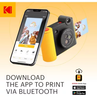   Kodak Smile+ instant fényképezőgép, mobilnyomtató, (Android/IOS) Zink 2x3" papírméret, fekete sárga