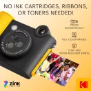 Kodak Smile+ instant fényképezőgép, mobilnyomtató, (Android/IOS) Zink 2x3" papírméret, fekete sárga
