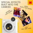 Kodak Smile+ instant fényképezőgép, mobilnyomtató, (Android/IOS) Zink 2x3" papírméret, fehér sárga