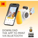 Kodak Smile+ instant fényképezőgép, mobilnyomtató, (Android/IOS) Zink 2x3" papírméret, fehér sárga