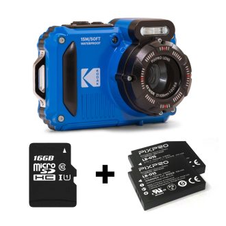   Kodak Pixpro WPZ2 vízálló, porálló, ütésálló digitális fényképezőgép, kék, 2db akku, 16gb micro sd