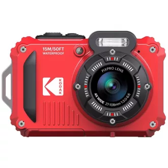   Kodak Pixpro WPZ2 vízálló, porálló, ütésálló digitális fényképezőgép, piros, 2db akku, 16gb micro sd