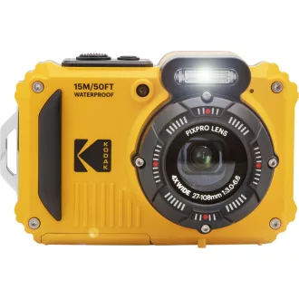   Kodak Pixpro WPZ2 vízálló, porálló, ütésálló digitális fényképezőgép, sárga, 2db akku, 16gb micro sd