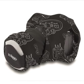   Miggö párnázott védőburkolat és csuklópánt SLR méretű gépekhez, pillangó mintás