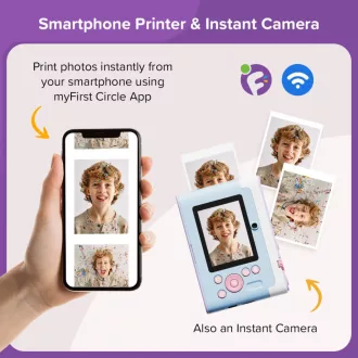   myFirst Insta Lux instant fényképezőgép, mobilnyomtató, 5Mp, Wi-Fi, Cotton Candy Mix, pasztell